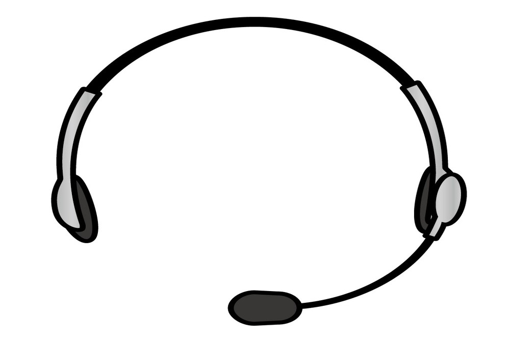 ヘッドセットのシルエットイラスト